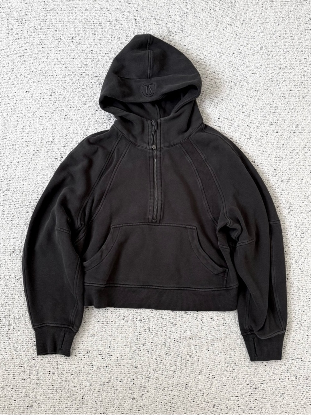Black Lululemon Quarter-Zip Hoodie M/L